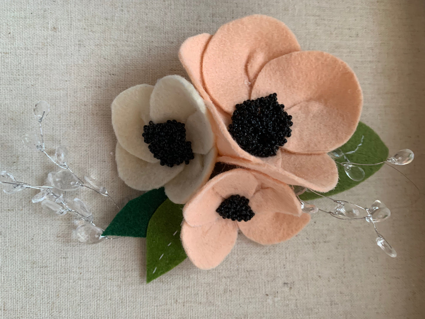 Peach Poppy Barrette