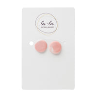 Pink Marble Glitter Stud Earrings