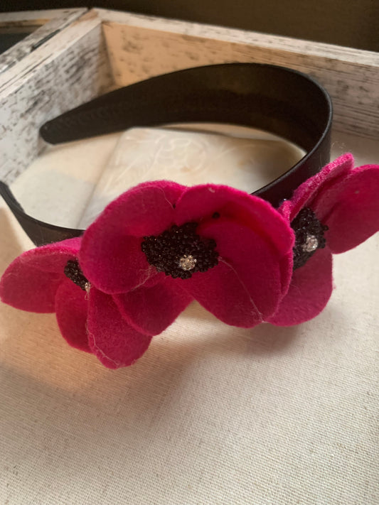 Girls Poppy Fuscia Headband