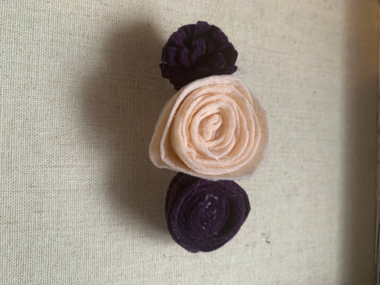 Girls Ivory & Eggplant Barrette