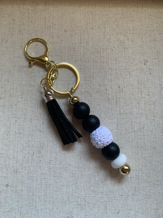 Sophisticated Black and White Keychain