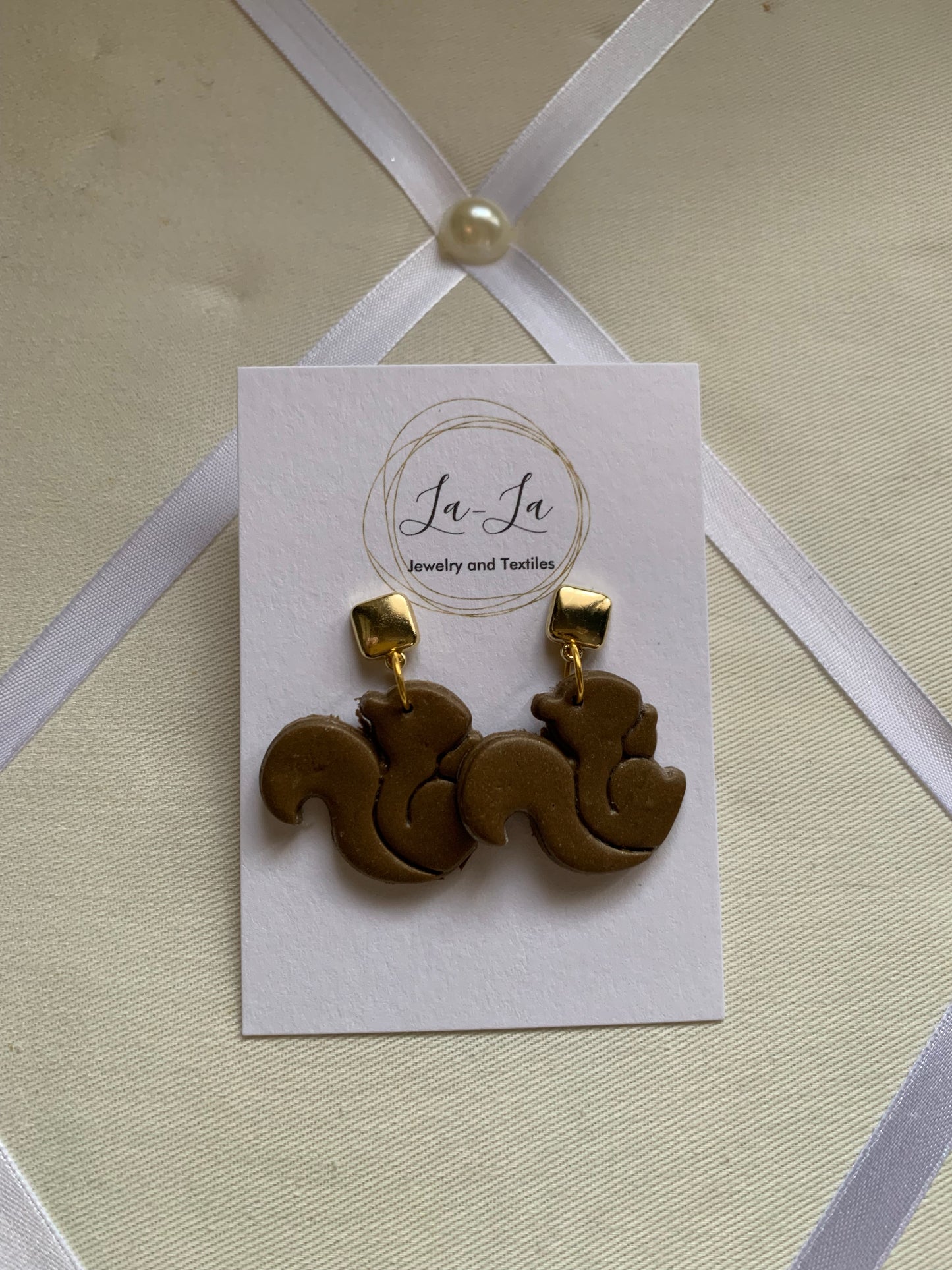 Busy Autumn Squirrel Earrings