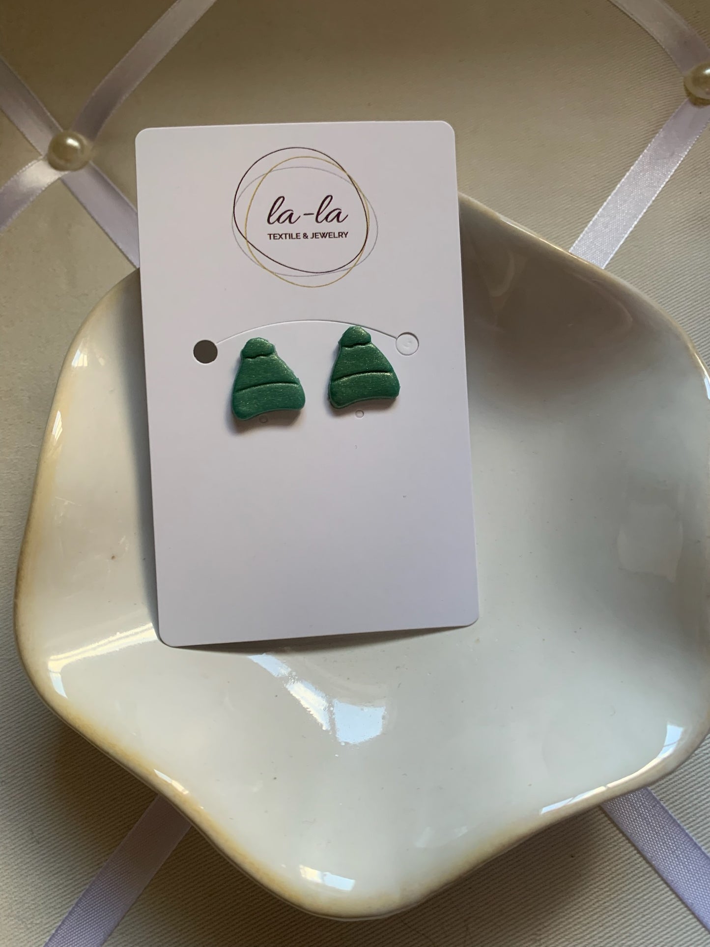 Winter Hat Resin Stud Earrings