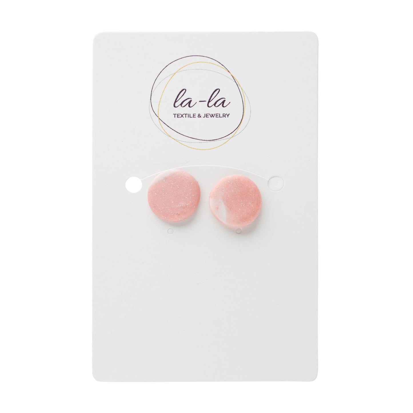 Pink Marble Glitter Stud Earrings