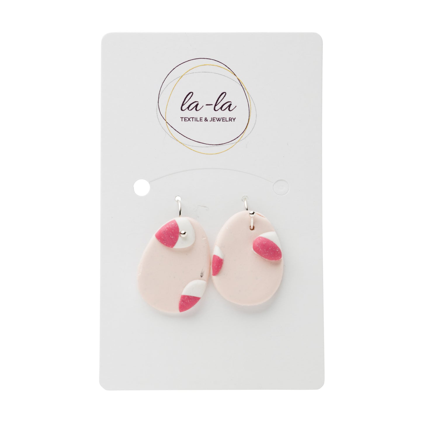 Pink Polka Dot Easter Egg Earrings